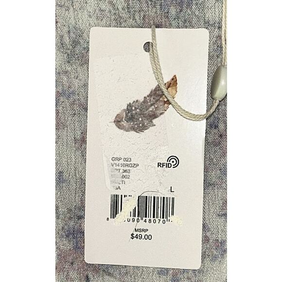 NWT Chelsea & Violet Floral Woven Lace-Up Ruffle Blouse Top Women's Large - Picture 7 of 8